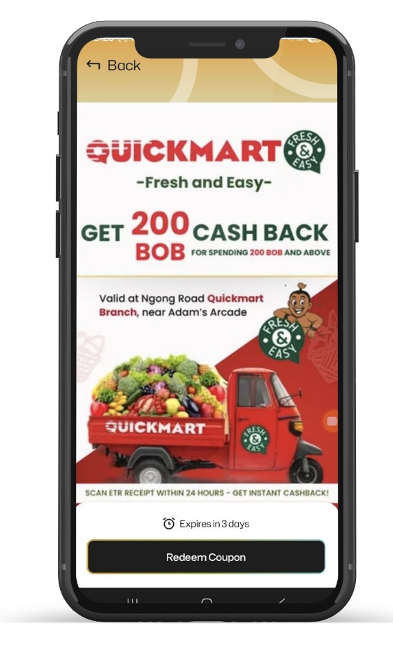 Quickmart Cashback details