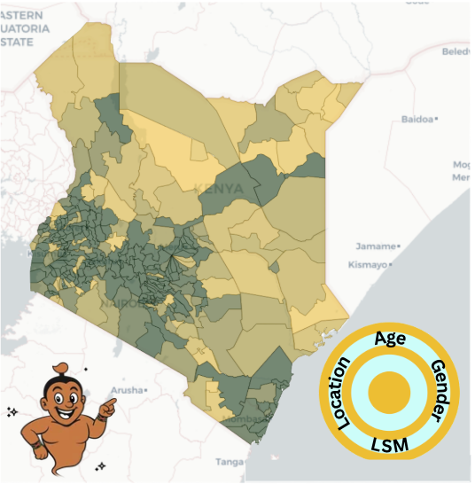 Coverage map of Kenya showing active Stahili member distribution across counties