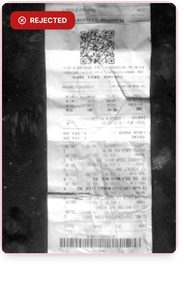 Damaged Receipt Mistake
